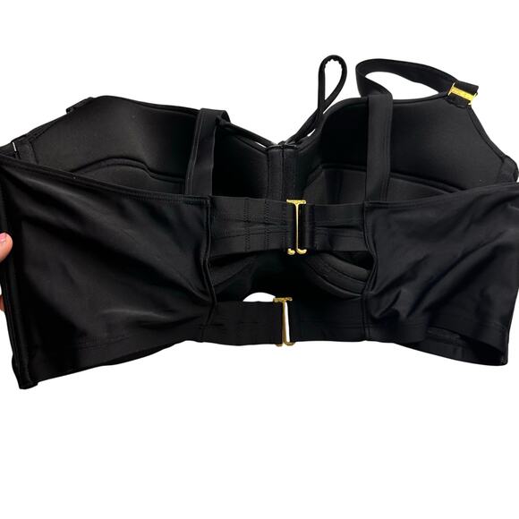 Long Lined Underwire Bikini Top | Black Hue 42D - Picture 4 of 7